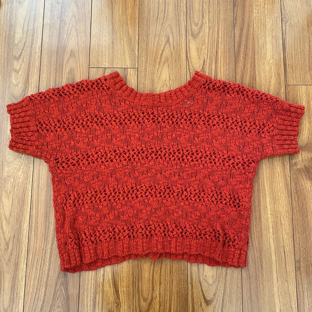 Red Orange Knit Top